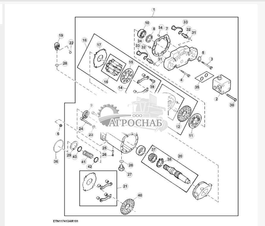 Трансмиссия, двигатель гидростатического привода, 105 см?, 25 kmh 